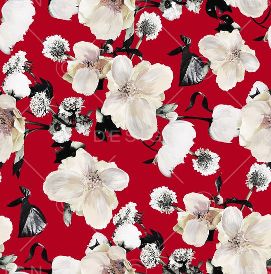 手绘大花印花华亿平台图片