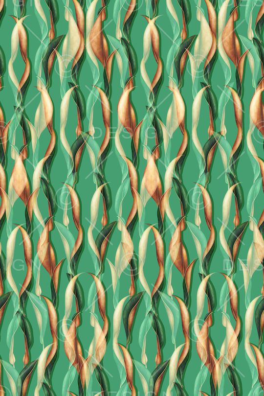 手绘叶子印花华亿平台图片