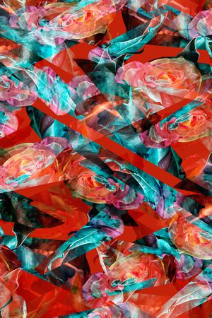 抽象色块印花华亿平台图片