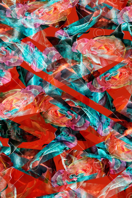 抽象色块印花华亿平台图片