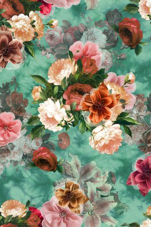 朦胧花卉印花华亿平台图片