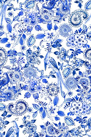 白底花印花华亿平台图片