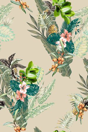 水彩花卉印花华亿平台图片