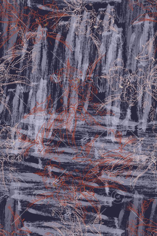 褪色花卉印花华亿平台图片