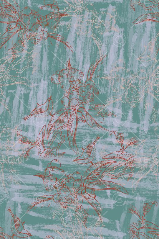 褪色花卉印花华亿平台图片