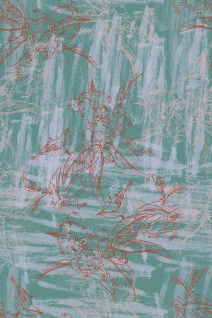 褪色花卉印花华亿平台图片