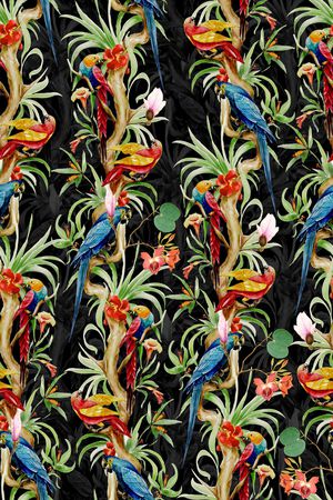 鹦鹉印花华亿平台图片