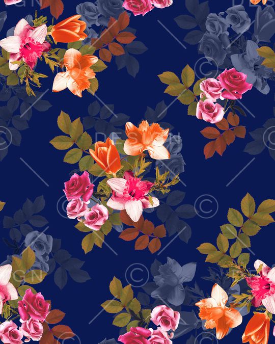 花卉印花华亿平台图片