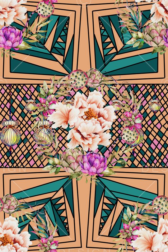 几何印花华亿平台图片