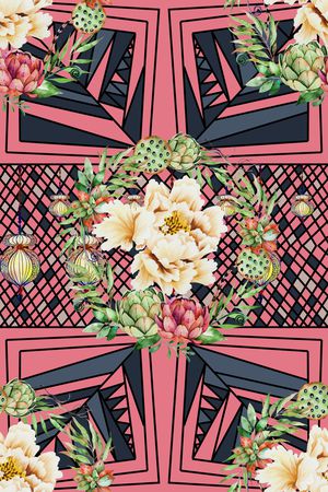 几何印花华亿平台图片