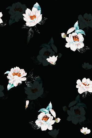 手绘花卉印花华亿平台图片