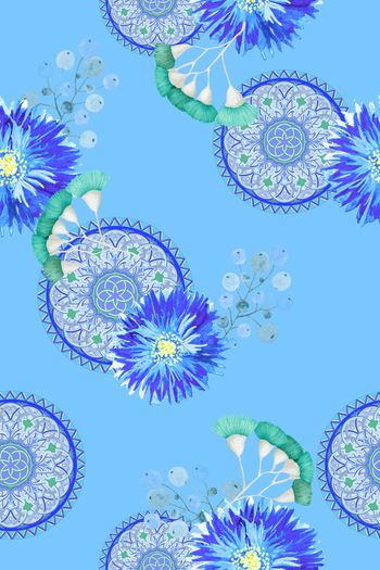 1179310-曼陀罗水彩大花小碎花小果实-1