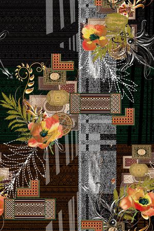 线条画印花华亿平台图片