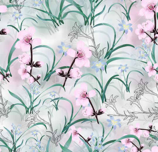 花卉印花华亿平台图片