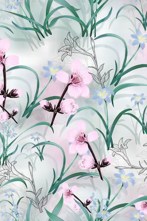 花卉印花华亿平台图片