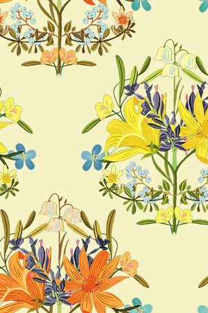 清爽底花卉印花华亿平台图片