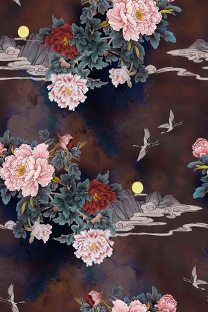 仙鹤印花华亿平台图片