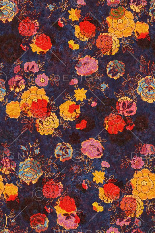 满版散花印花华亿平台图片