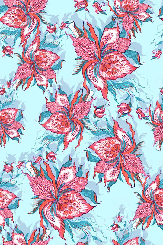 水彩花卉印花华亿平台图片