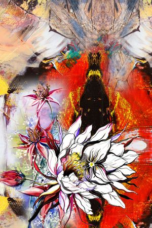 抽象花卉印花华亿平台图片