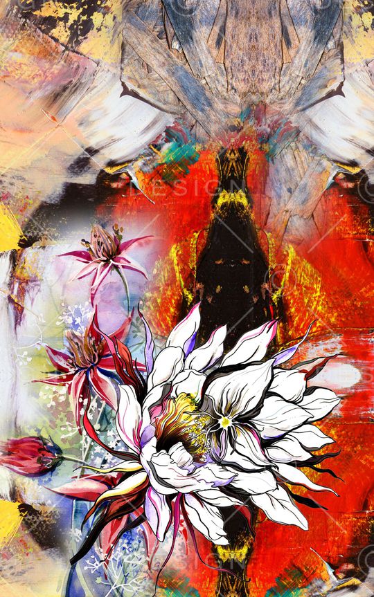 抽象花卉印花华亿平台图片