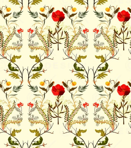 清爽底花卉印花华亿平台图片