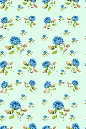 水彩花卉印花华亿平台图片