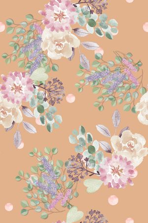 水彩花卉印花华亿平台图片