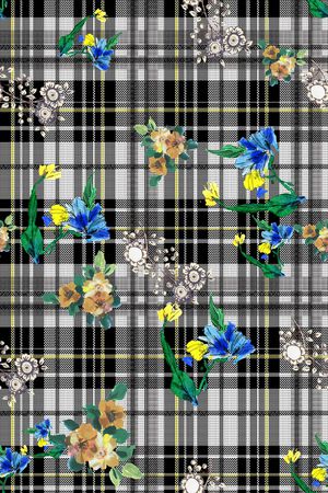 水彩花卉印花华亿平台图片