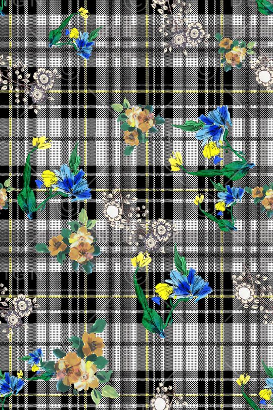 水彩花卉印花华亿平台图片