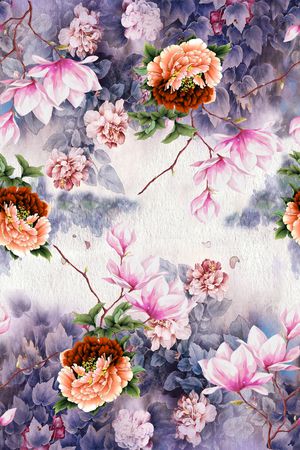 花卉印花华亿平台图片