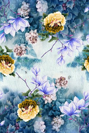 花卉印花华亿平台图片