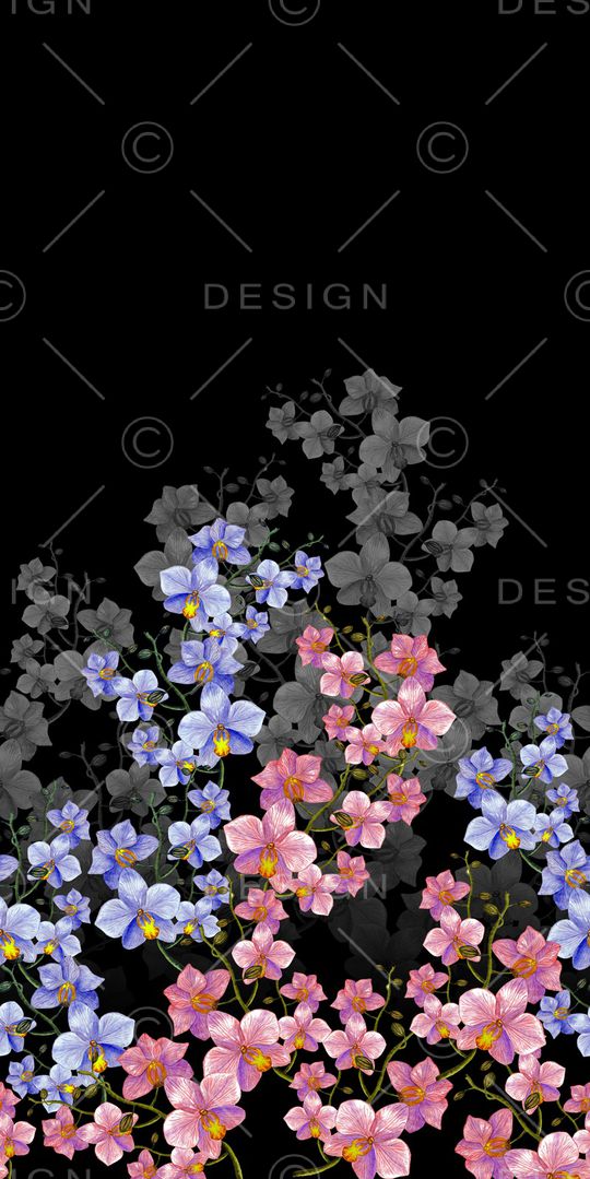 手绘花卉印花华亿平台图片