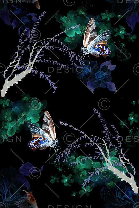 水彩花卉印花华亿平台图片