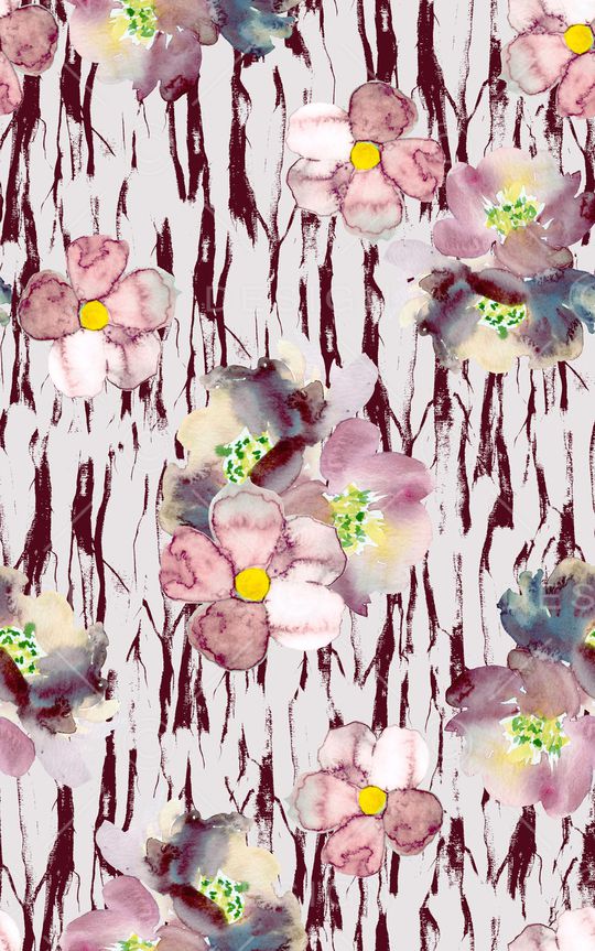 抽象花卉华亿平台印花华亿平台图片