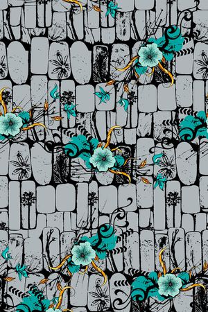 抽象花卉华亿平台印花华亿平台图片