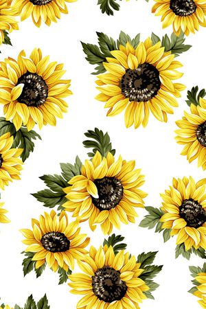 清爽底花卉印花华亿平台图片