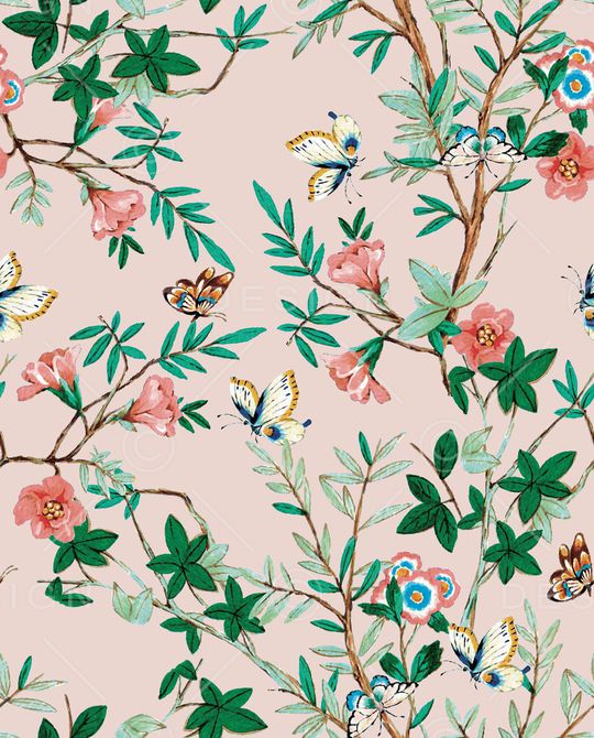 清爽底花卉印花华亿平台图片