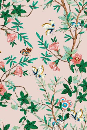 清爽底花卉印花华亿平台图片