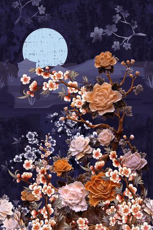 梅花印花华亿平台图片