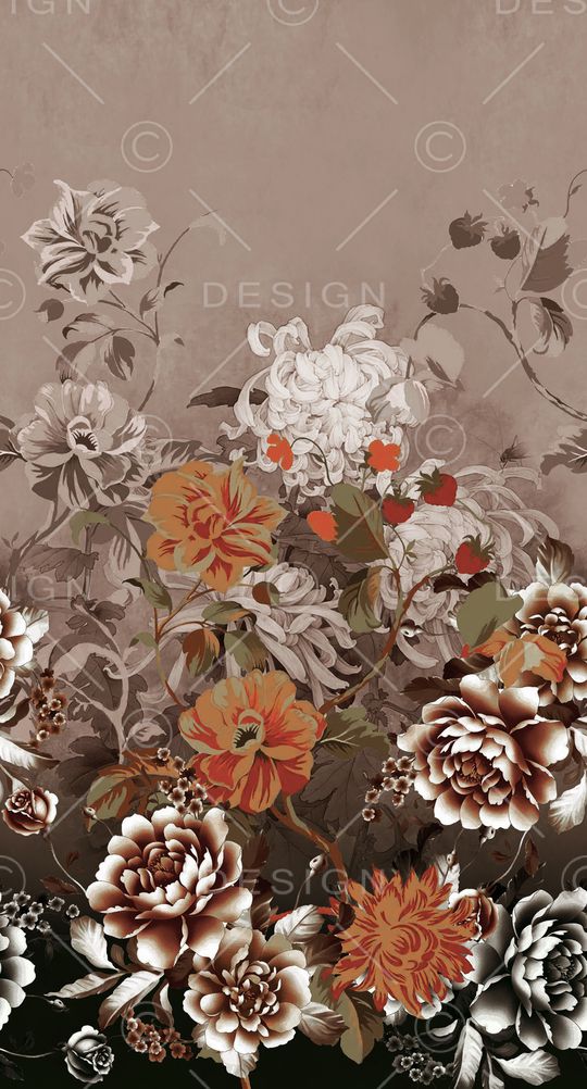 中国风定位花印花华亿平台图片