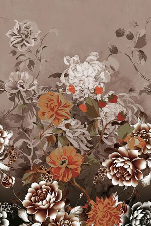 中国风定位花印花华亿平台图片