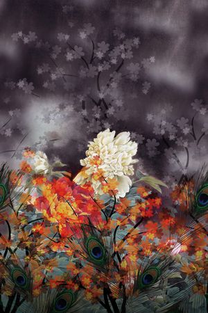 中国风定位花印花华亿平台图片