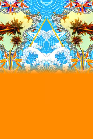 清爽底花卉印花华亿平台图片