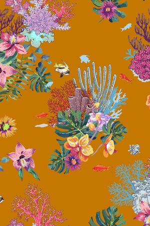 珊瑚印花华亿平台图片