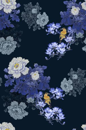 玉兰花印花华亿平台图片