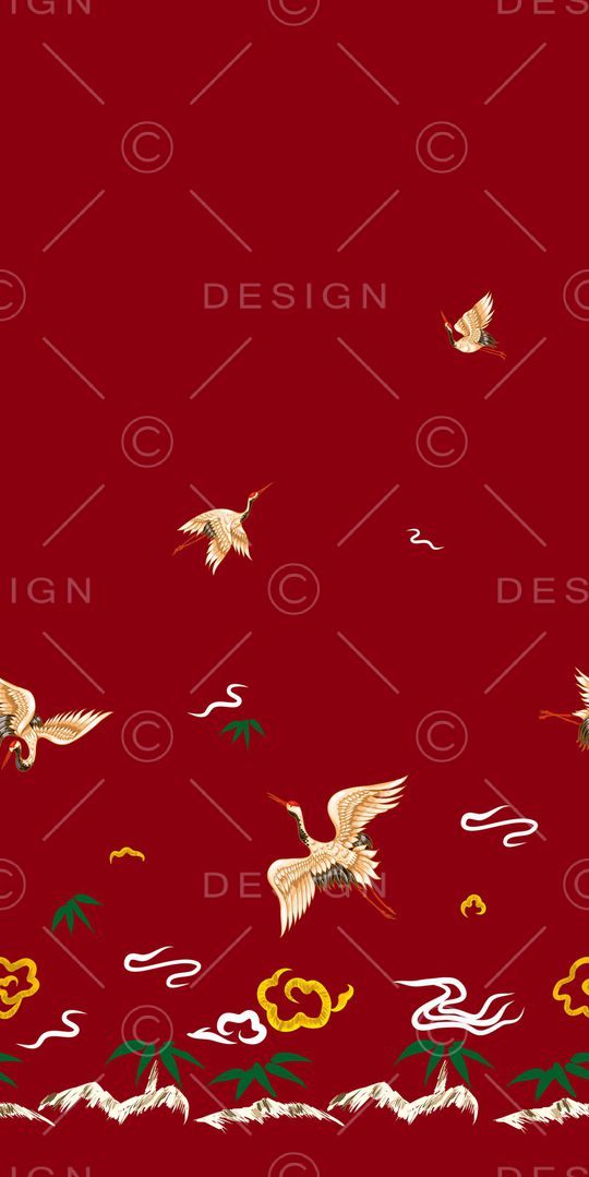 仙鹤印花华亿平台图片