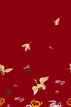 仙鹤印花华亿平台图片