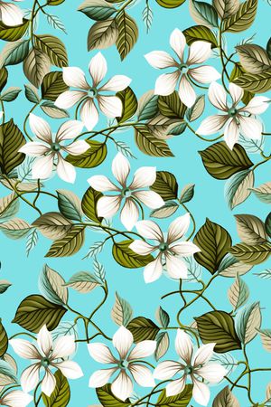 清爽底花卉印花华亿平台图片