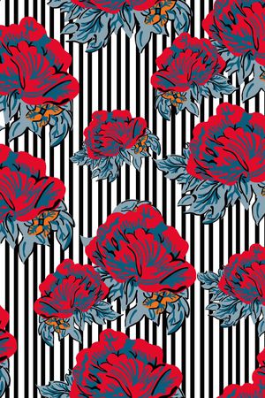 清爽底花卉印花华亿平台图片